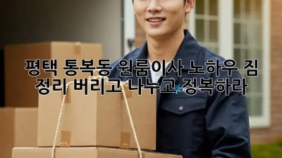 평택 통복동 원룸이사 노하우: 짐 정리, 버리고 나누고 정복하라! ✨
