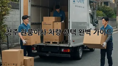 청주 원룸이사? 차량 선택 완벽 가이드!